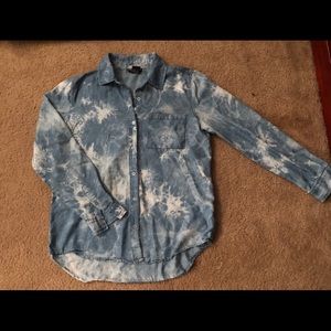 Denim Wash Button Down Top